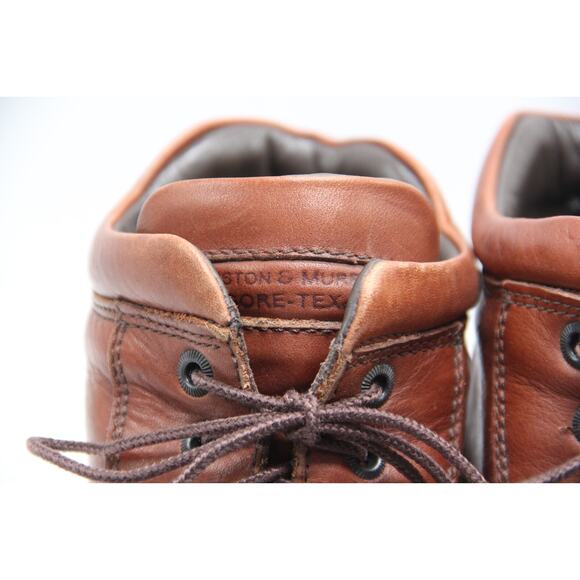 Johnson & Murphy Hiking Boots Mens 10M Brown Leather GTX Waterproof 8 Eyelets - Picture 3 of 11